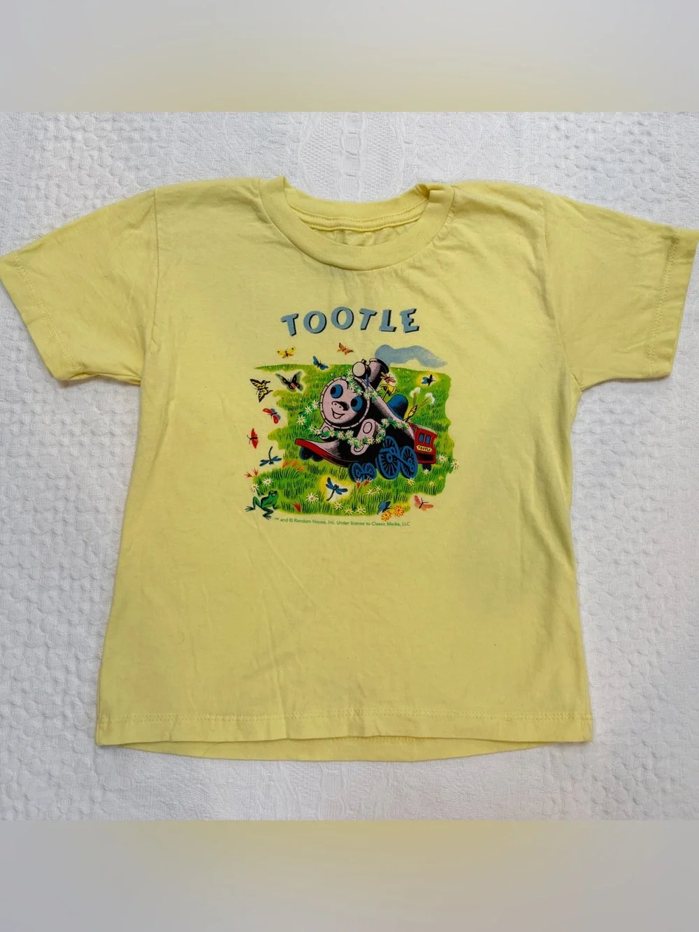 Tootle Tee Shirt Out Of Print Clothing Kids Size 6 Yellow Train
